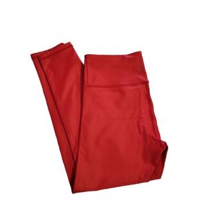 Zyia Red Metallic Light n Tight Hise Rise Leggings size 8-10
